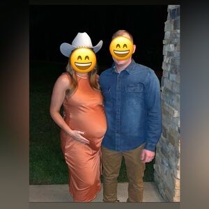 House of Harlow satin formal dress - maternity friendly